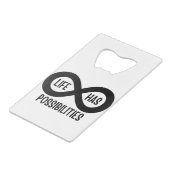 Nerd Mathematik Life hat Möglichkeiten Geldbeutel Flaschenöffner (Rückseite Schrägansicht)