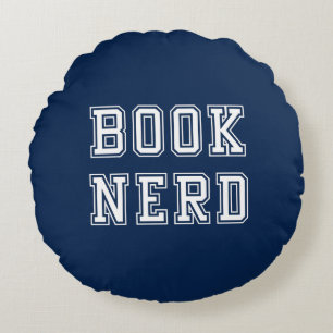 Nerd mit bearbeitbarer Farbe im Stil Rundes Kissen