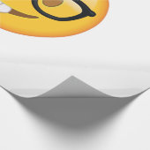 Nerd mit Brille - Emoji Geschenkpapier (Ecke)
