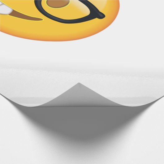 Nerd mit Brille - Emoji Geschenkpapier (Ecke)