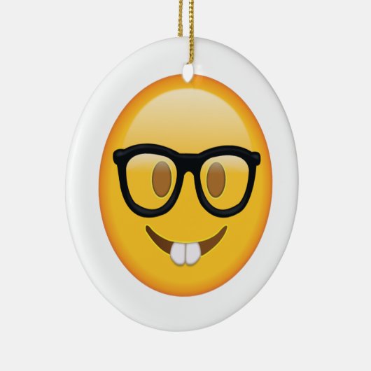Nerd mit Brille - Emoji Keramikornament (Rechts)