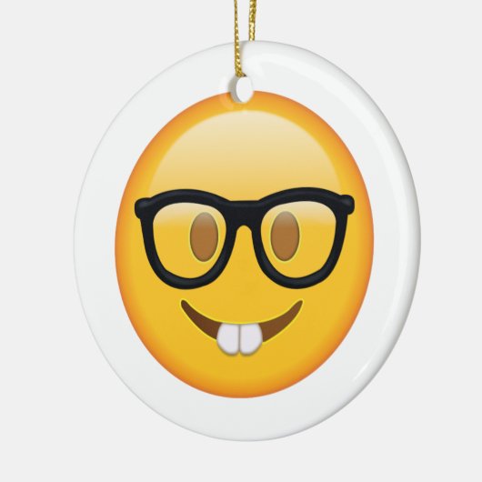 Nerd mit Brille - Emoji Keramikornament (Links)