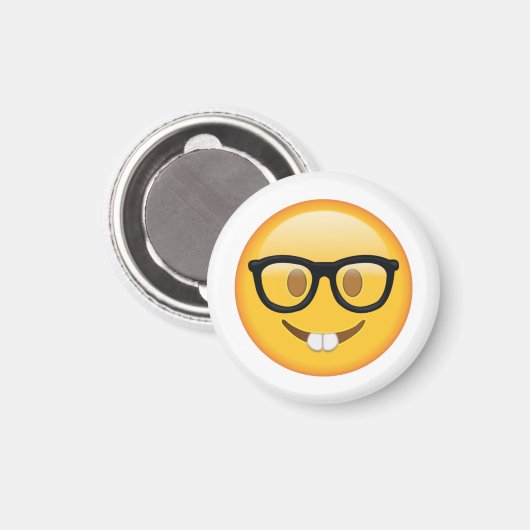 Nerd mit Brille - Emoji Magnet (Vorderseite/Rückseite)
