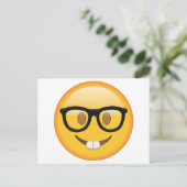 Nerd mit Brille - Emoji Postkarte (Stehend Vorderseite)