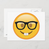 Nerd mit Brille - Emoji Postkarte (Vorne/Hinten)