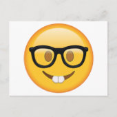 Nerd mit Brille - Emoji Postkarte (Vorderseite)