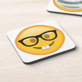 Nerd mit Brille - Emoji Untersetzer (Linke Seite)