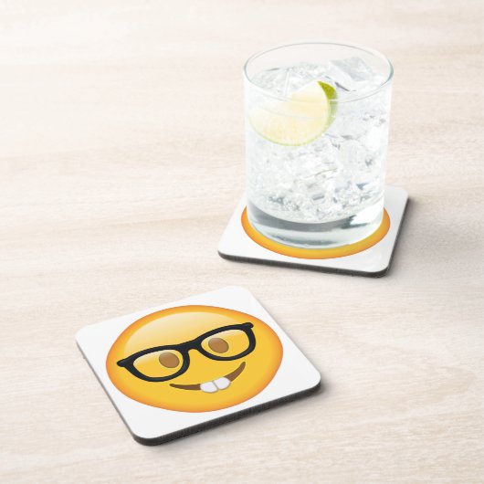 Nerd mit Brille - Emoji Untersetzer (Rechte Seite)