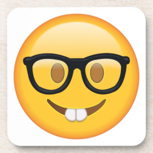 Nerd mit Brille - Emoji Untersetzer