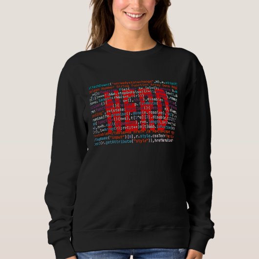 Nerd mit Computer-String-Quellcode für IT-Freak Sweatshirt (Vorderseite)