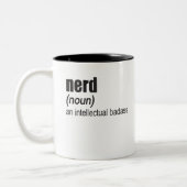 Nerd (Noun) ein intellektueller Badass Zweifarbige Tasse (Links)