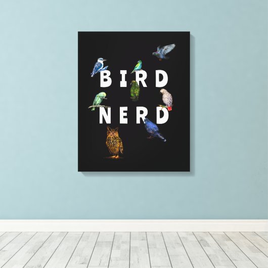 NERD, Papageien, Eule, Tauben, Kookaburra Leinwanddruck (Insitu (Holzboden))