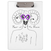 Nerd Ram Aries Chinesische Astrologie Zodiac Clipb Klemmbrett (Vorderseite)