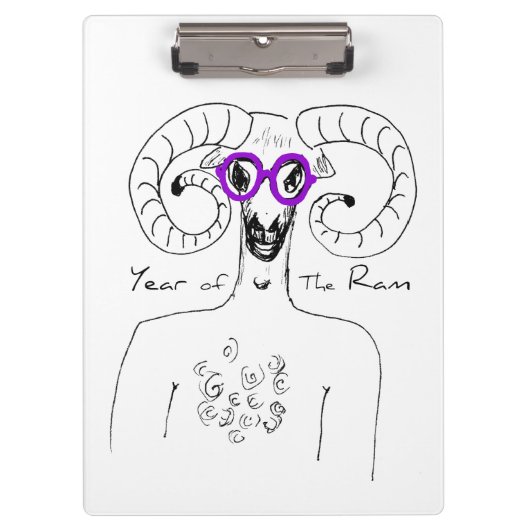 Nerd Ram Aries Chinesische Astrologie Zodiac Clipb Klemmbrett (Vorderseite)