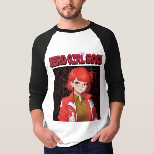 Nerd-Rock-Mädchen T-Shirt (Vorderseite)