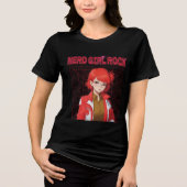 Nerd-Rock-Mädchen T-Shirt Tri-Blend Shirt (Vorderseite)