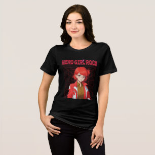 Nerd-Rock-Mädchen T-Shirt Tri-Blend Shirt