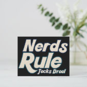 Nerd Rule Jocks Drool Postkarte (Stehend Vorderseite)