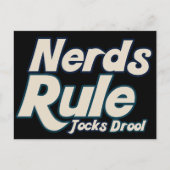 Nerd Rule Jocks Drool Postkarte (Vorderseite)