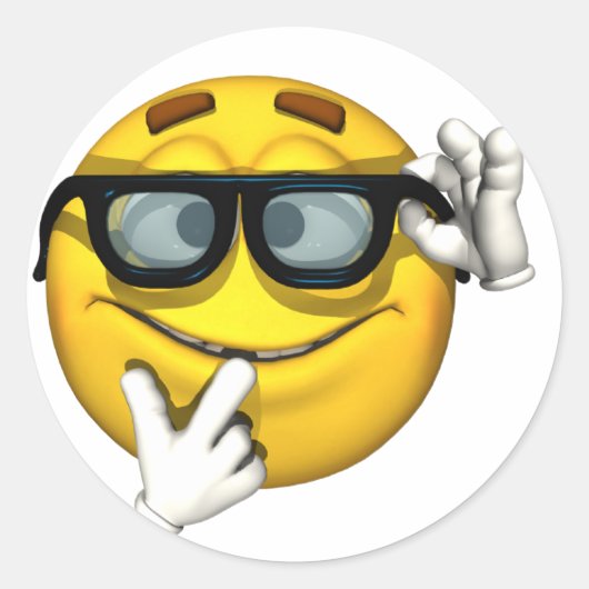 Nerd Runder Aufkleber (Vorderseite)