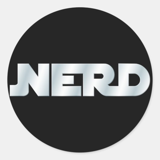 Nerd Runder Aufkleber (Vorderseite)