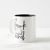 Nerd Schwarzes Script Funny Book Name Zweifarbige Tasse (Vorderseite Links)