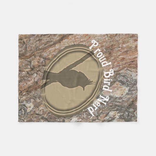 Nerd-Silhouette des Straußen Vogels Rustikale brau Fleecedecke (Vorderseite (Horizontal))