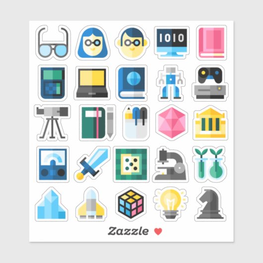 Nerd STEM Science Assorted Sticker Pack (Blatt)