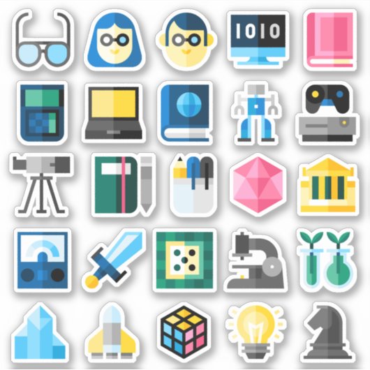 Nerd STEM Science Assorted Sticker Pack (Vorderseite)