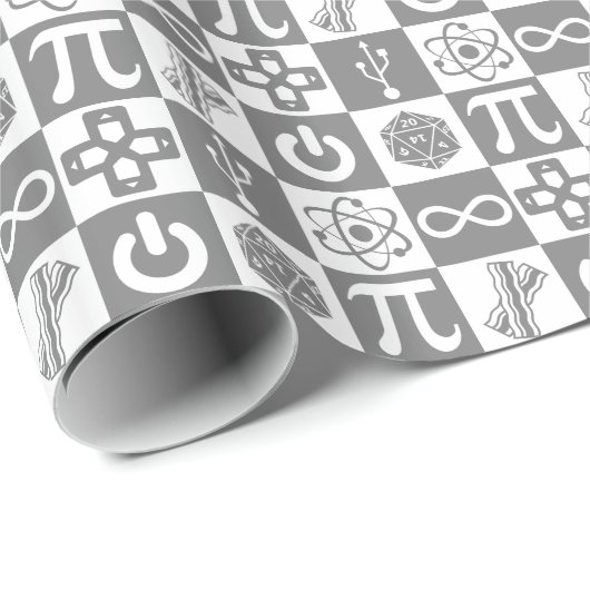 Nerd-Symbole Geschenkpapier (Rolleneckpunkt)