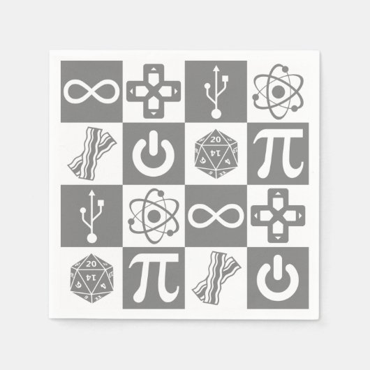 Nerd-Symbole Serviette (Vorderseite)