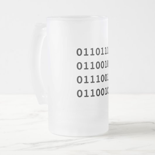 Nerd-Tasse Mattglas Bierglas (Vorderseite Links)