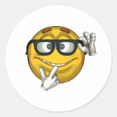 Nerd - Toon Runder Aufkleber (Vorderseite)