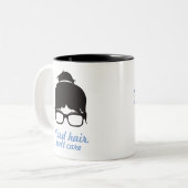 Nerd-unordentliche Brötchen-Haar-Kaffee-Tasse Zweifarbige Tasse (Vorderseite Links)