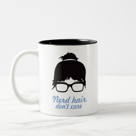 Nerd-unordentliche Brötchen-Haar-Kaffee-Tasse Zweifarbige Tasse (Links)