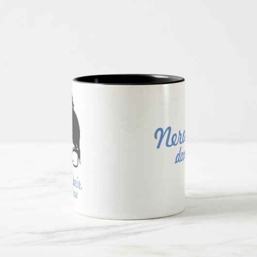 Nerd-unordentliche Brötchen-Haar-Kaffee-Tasse Zweifarbige Tasse (Mittel)