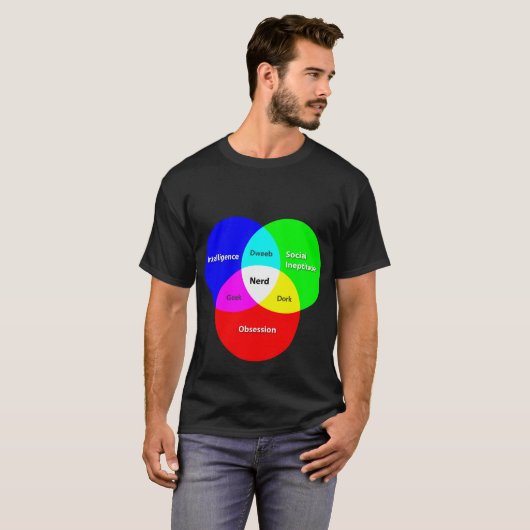 Nerd Venn Diagramm T T-Shirt (Vorne ganz)