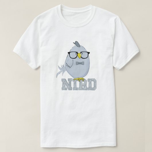 Nerd Vogel Cute Teal Vogel mit Brille T-Shirt (Design vorne)