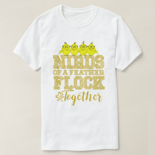 Nerd-Vogel Lustige Nirds mit gleichen Federn flieg T-Shirt