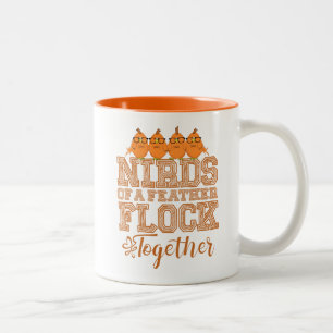 Nerd-Vogel Lustige Nirds mit gleichen Federn flieg Zweifarbige Tasse