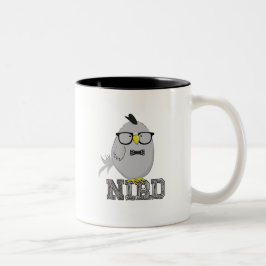 Nerd-Vogel süß mit Brille Zweifarbige Tasse