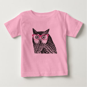 Nerd-Vogel-Vintager grafischer Baby T-shirt