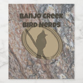 Nerd Vogelbeobachtung Club Silhouette Vogelbeobach Weinetikett (Einzelnes Label)