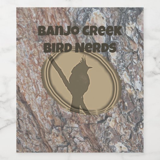 Nerd Vogelbeobachtung Club Silhouette Vogelbeobach Weinetikett (Einzelnes Label)