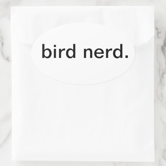 Nerd von Vögeln. Ovaler Aufkleber (Tasche)