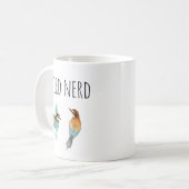 Nerd Wasserfarbvogel Kaffeetasse (Vorderseite Links)