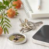 Nerd Whippet in Brille und Bow Krawatte Schlüssela Schlüsselanhänger (Seite)