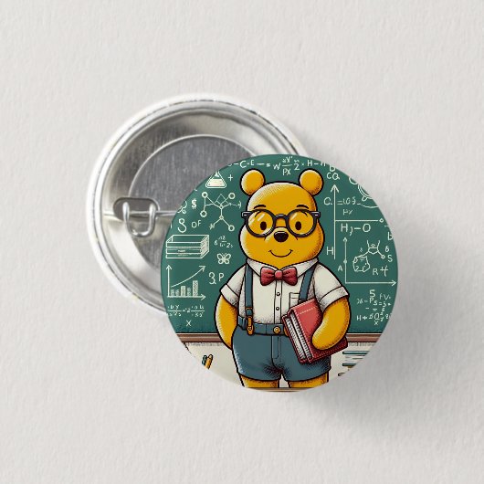 Nerd Winnie the Pooh 1 Button (Vorne & Hinten)