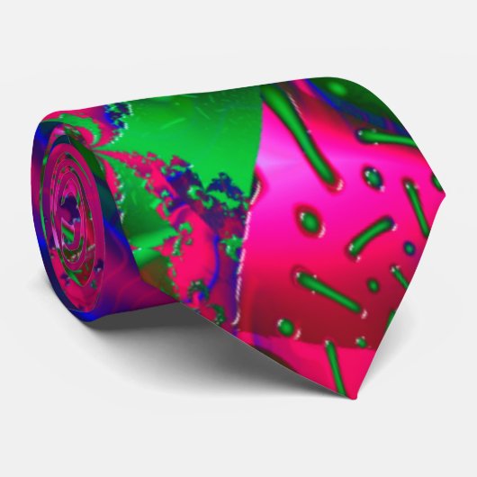 Nerdberries Psychedelisches Fraktal Krawatte (Gerollt)