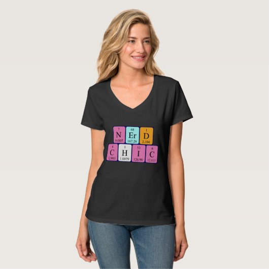 NerdChic Periodensystem-Phrase-Shirt T-Shirt (Vorderseite Vollansicht)